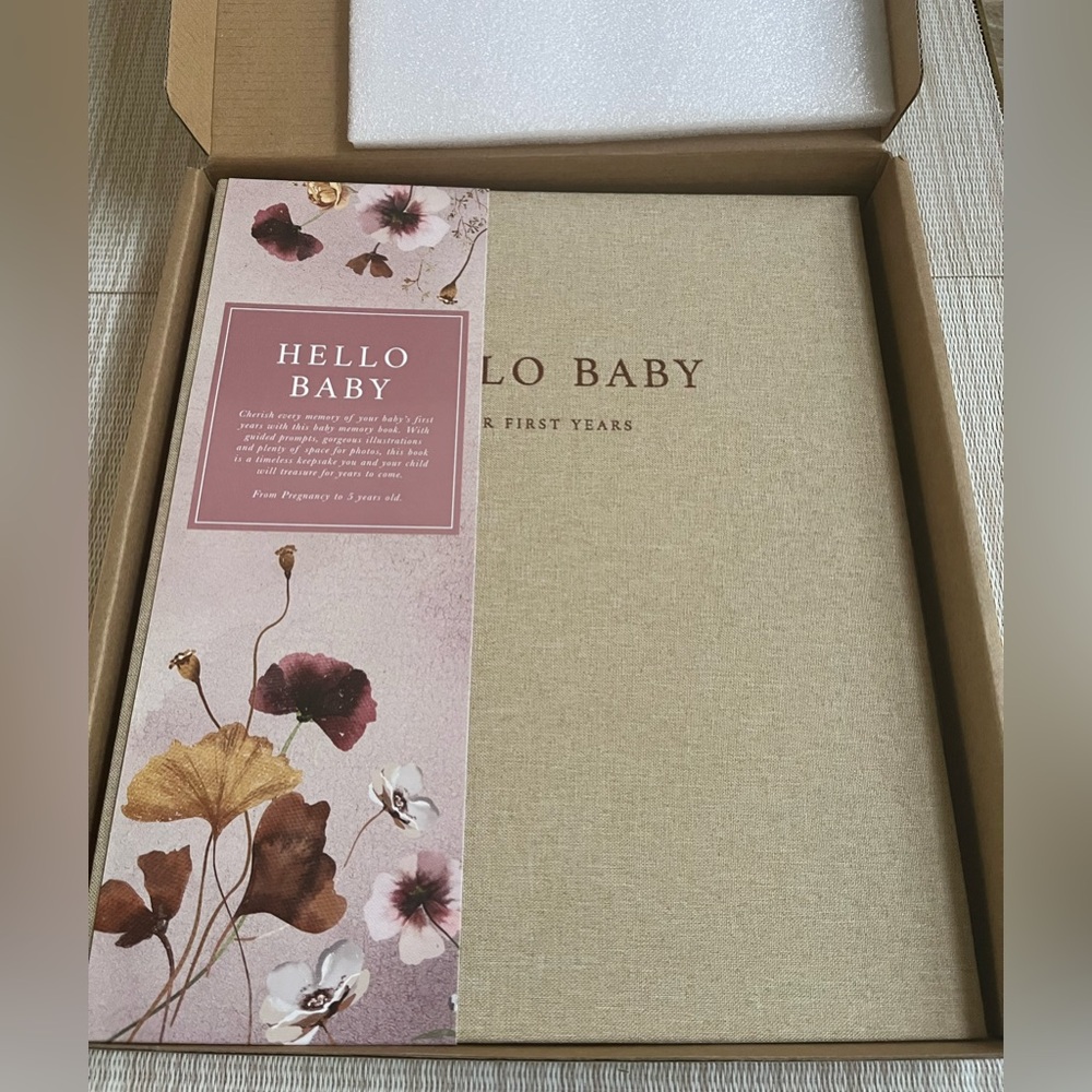 Hello Baby Memory Book - Cream